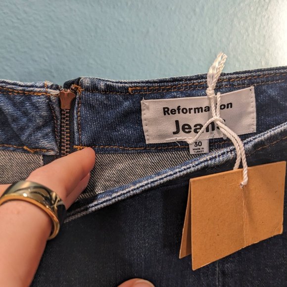 NWOT Reformation Freda Denim Mini Skirt size 30 - Picture 3 of 7
